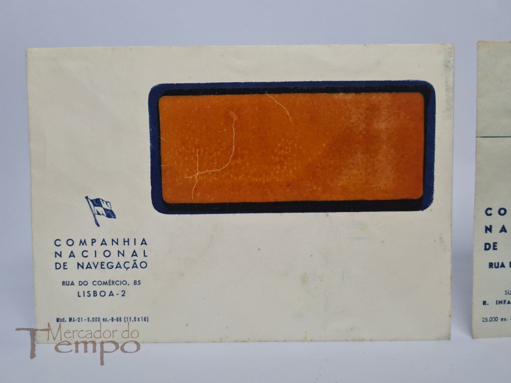Conjunto de 2 envelopes antigos da Companhia Nacional de Navegação