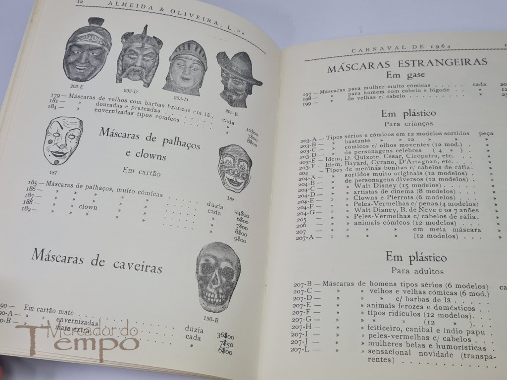 Raro Catálogo artigos com preçário para o Carnaval de 1964