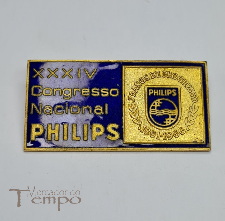 Crachá esmaltado do XXXIV Congresso Nacional Philips 1966