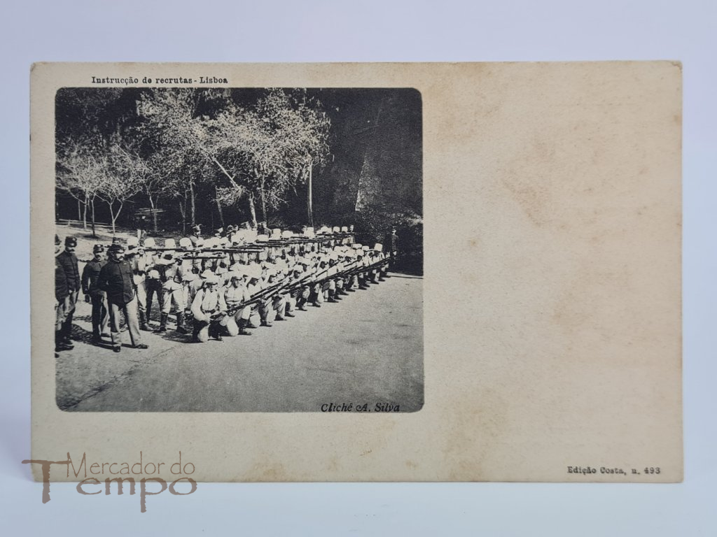 Postal militar – Instrucção de Recrutas Lisboa -  finais do Sec.XIX, inícios do Sec.XX.