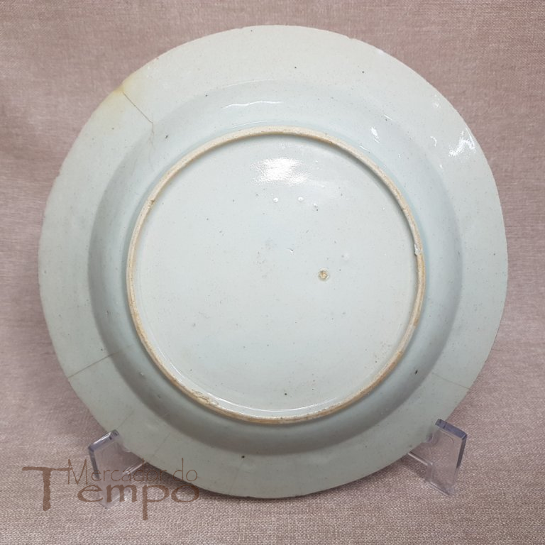 Prato sopa em porcelana chinesa Cantão Sec.XVIII