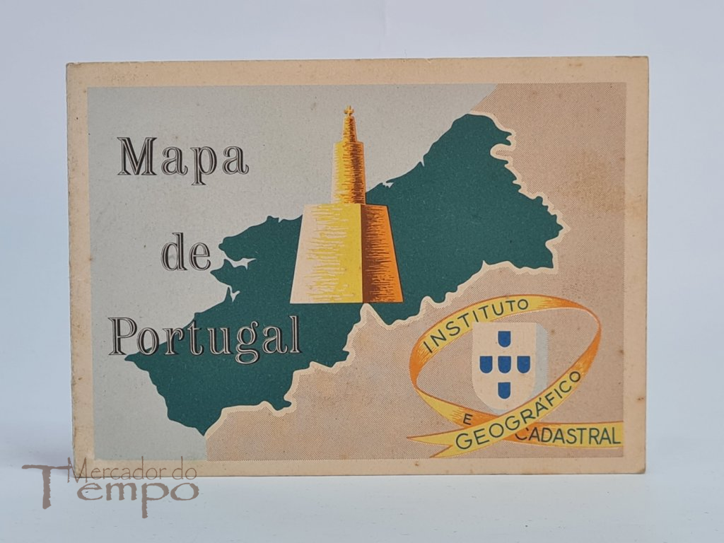 Mapa de Portugal desdobrável do Instituto Geográfico e Cadastral