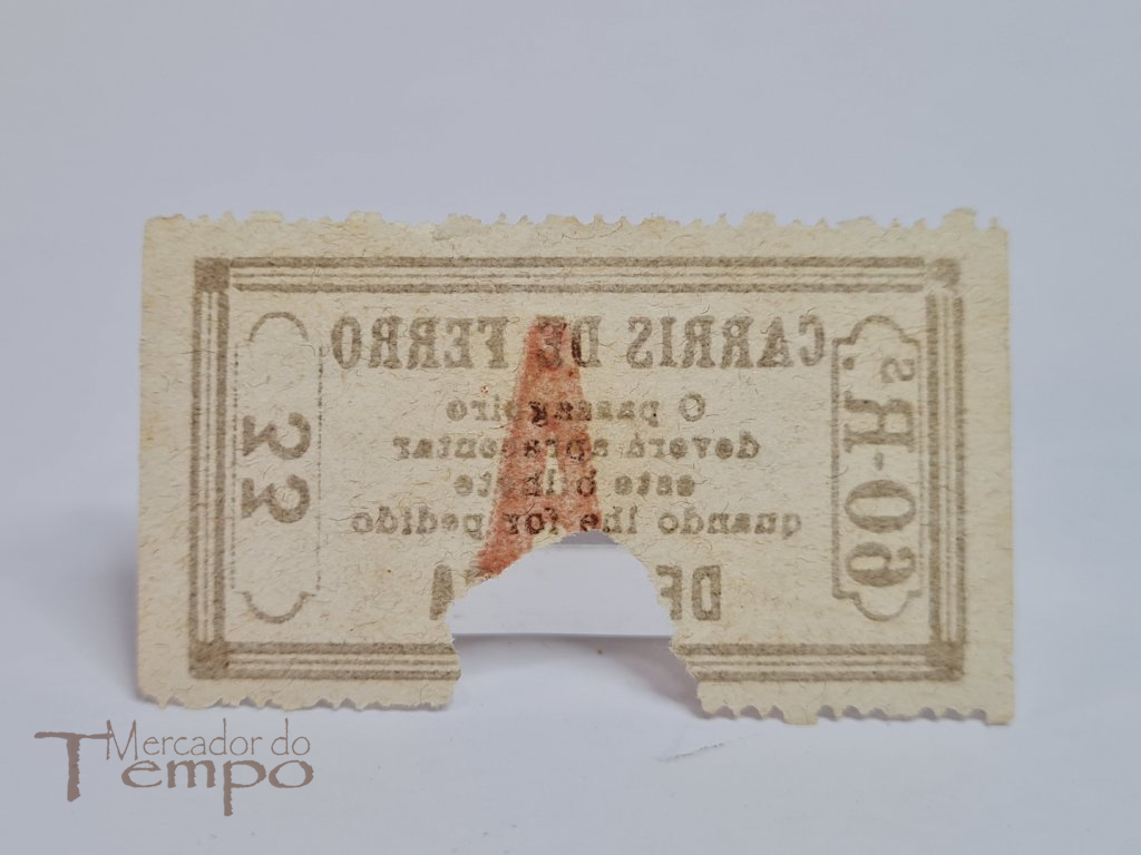 Bilhete de Elétrico 60 Reis dos inicios do Sec.XX (1900 /1909)