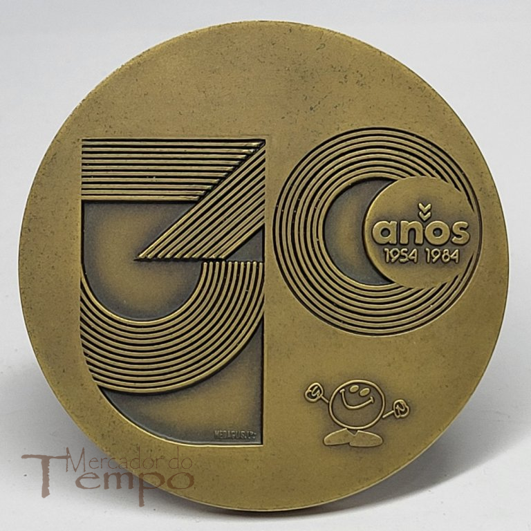 Medalha bronze comemorativa dos 30 anos da Regisconta, 1954-1984