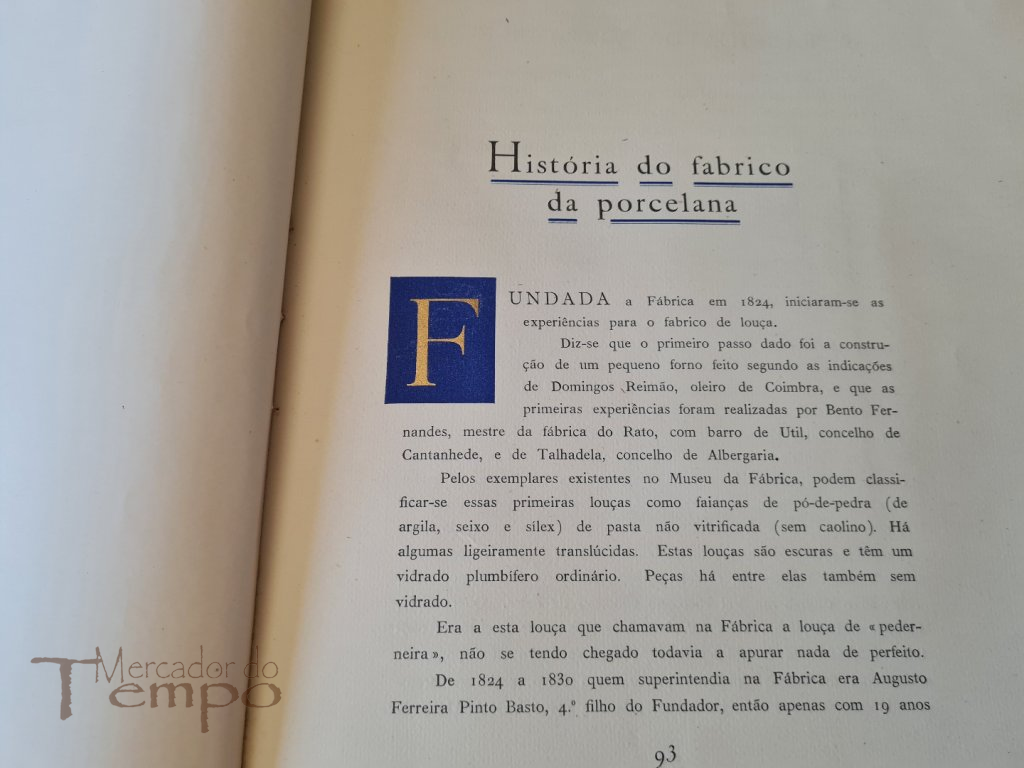 3 livros Centenário Fábrica da Vista Alegre (1824-1924) Ed.Esp.200 ex.