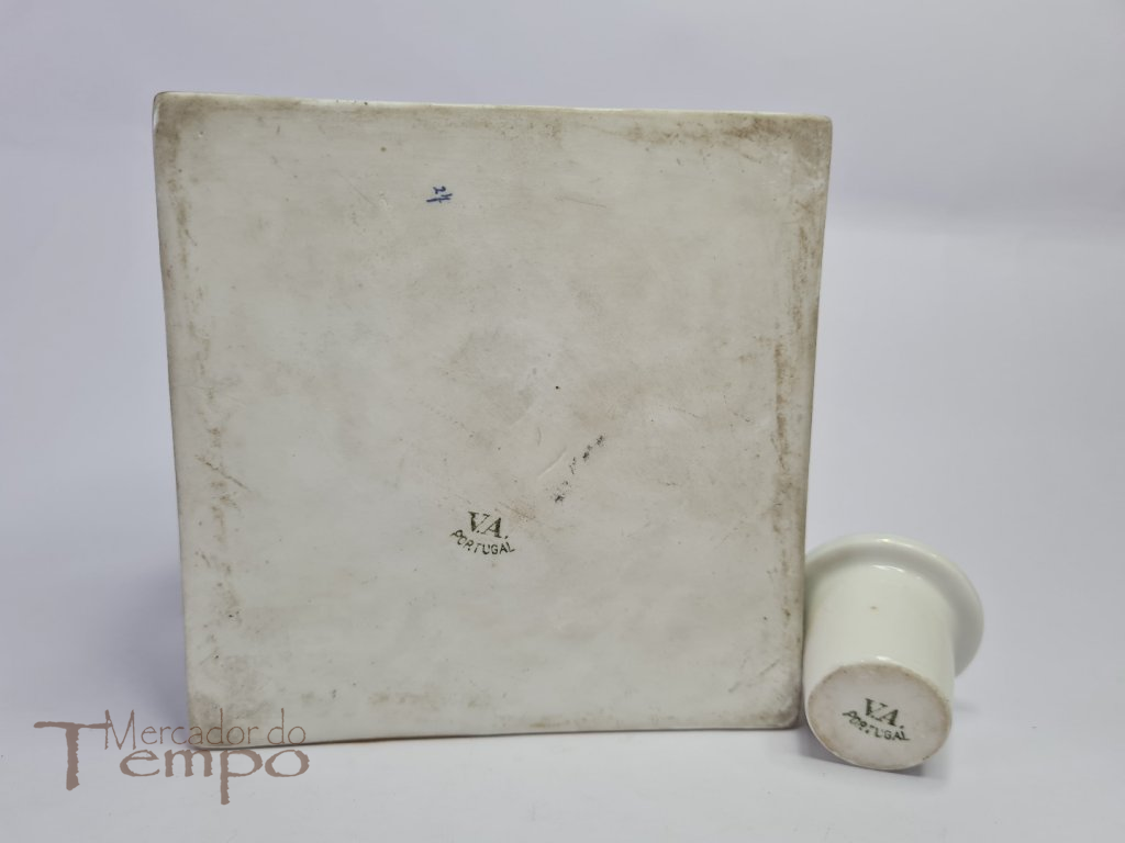 Tinteiro Vista Alegre decoração Vegetalista e Animais 1922-47