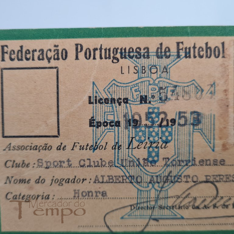 Sport Clube União Torriense Cartão Fed. Port. Futebol 1952