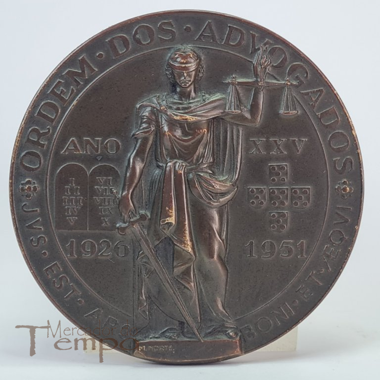 Medalha bronze comemorativa 25 anos da Ordem dos Advogados 1926-1951