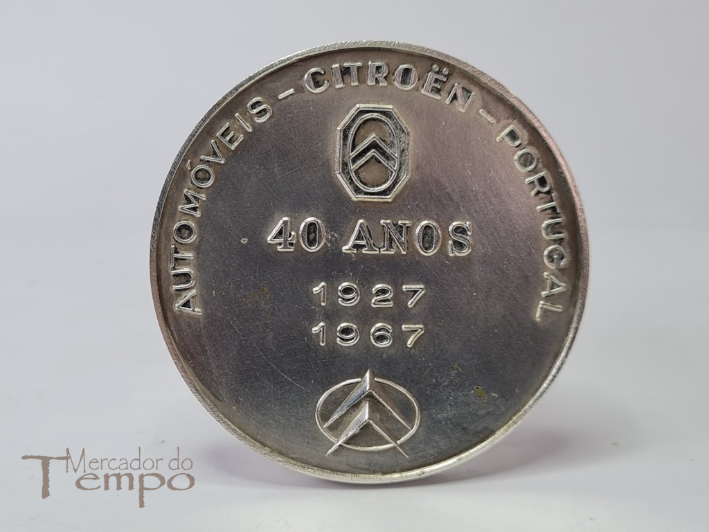 Medalha bronze prateado 40 anos da Citroen em Portugal, 1967