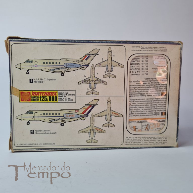Kit vintage 1/72 Avião Matchbox PK-110 Hawker Siddeley 125/600