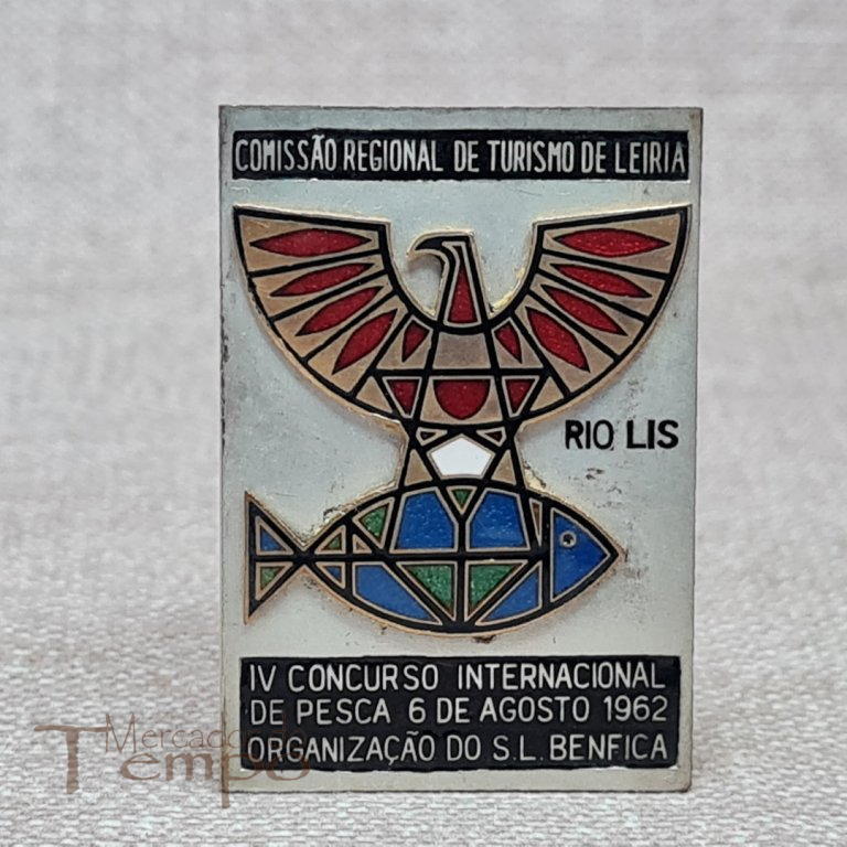 Alfinete/Placa esmaltada Concurso Pesca SL Benfica 1962