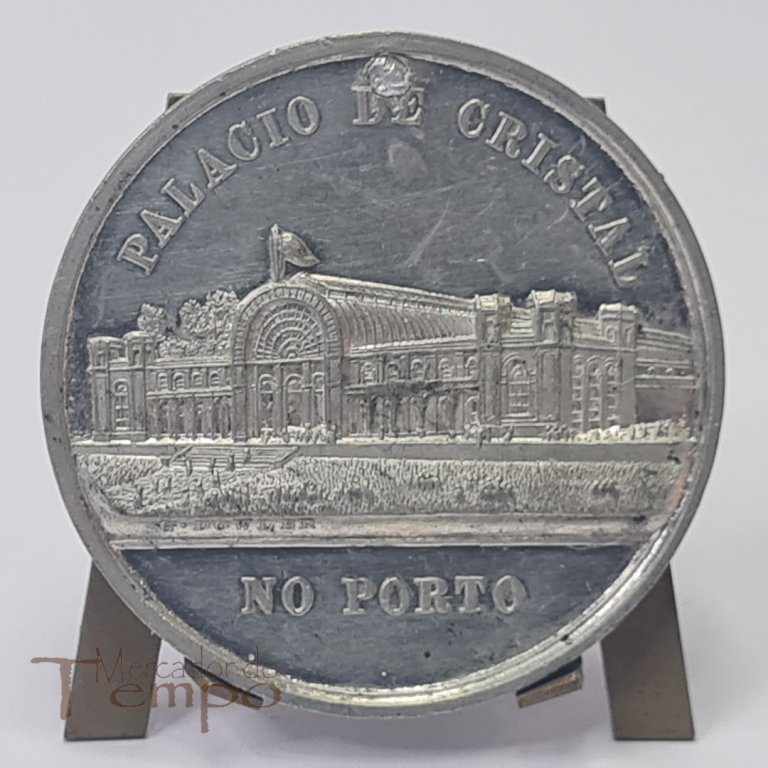 Medalha comemorativa da Primeira Exposição Internacional Portuguesa, Palácio de Cristal no Porto. Datada de 1865
