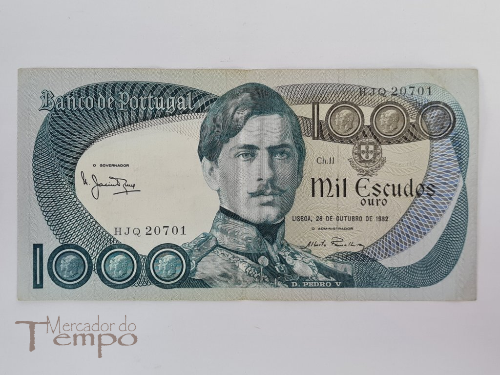Portugal Nota de 1000$00 de 1982