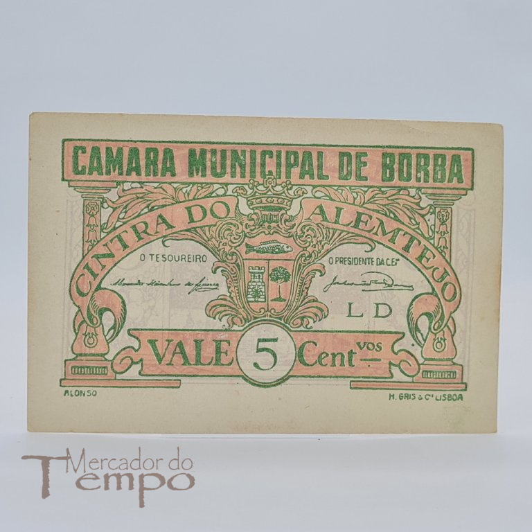 Cédula 1 centavo Câmara Municipal de Borba