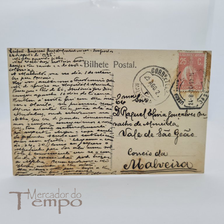 Postal Lisboa - Praça Duque da Terceira, circulado 1926