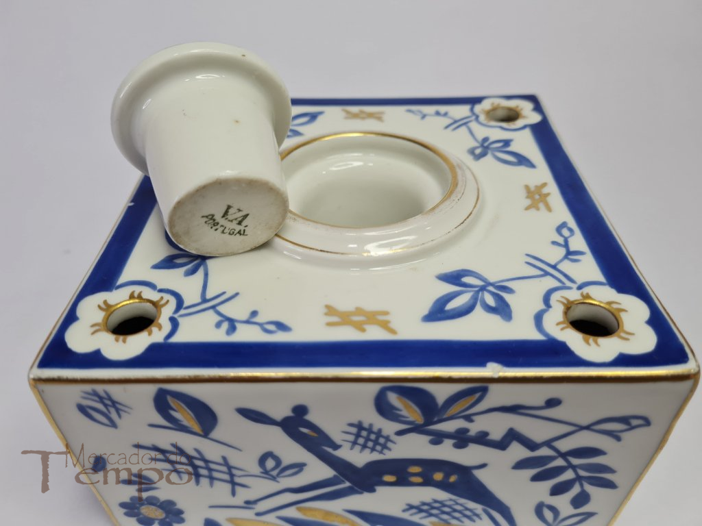 Tinteiro Vista Alegre decoração Vegetalista e Animais 1922-47