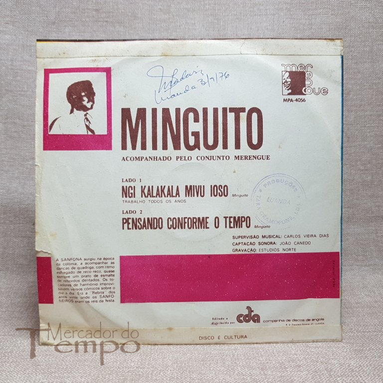 Disco 45 rpm Angola - Minguito - MPA – 4056  
