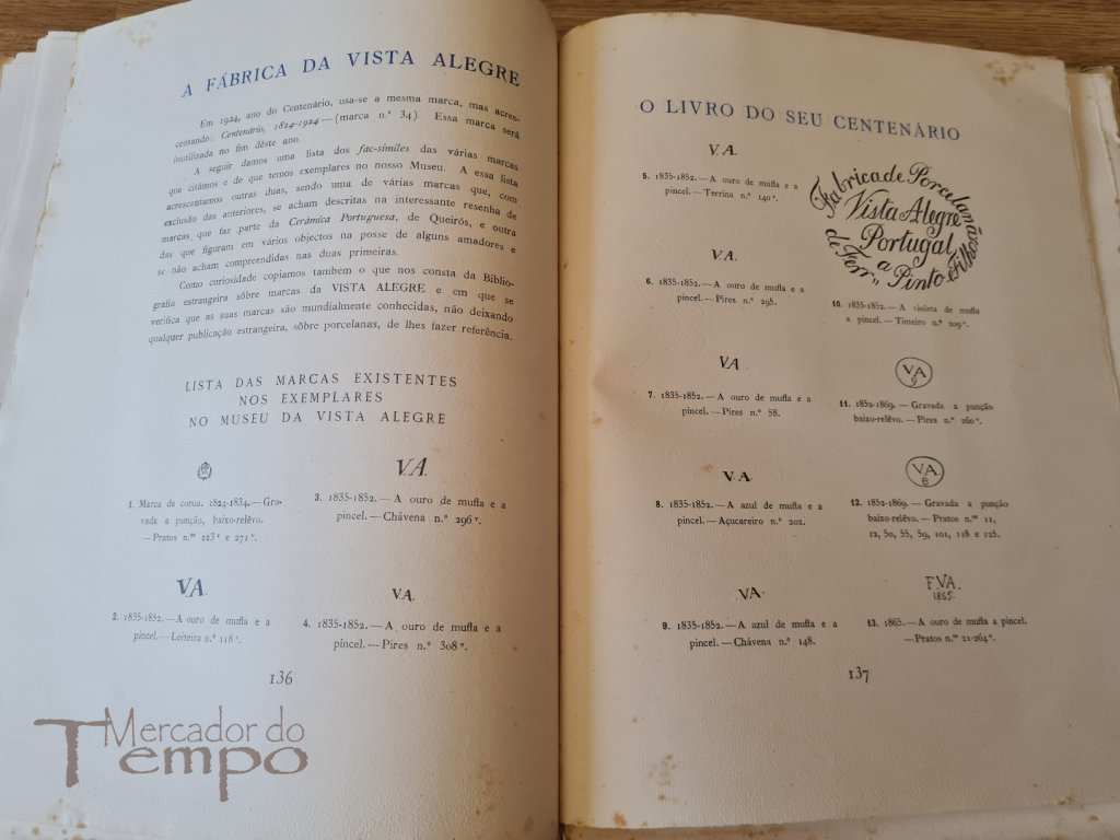 3 livros Centenário Fábrica da Vista Alegre (1824-1924) Ed.Esp.200 ex.