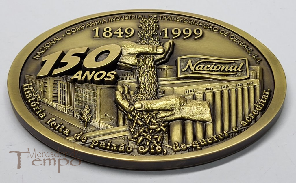 Medalha em bronze comemorativa dos 150 anos da Nacional, 1849 - 1999