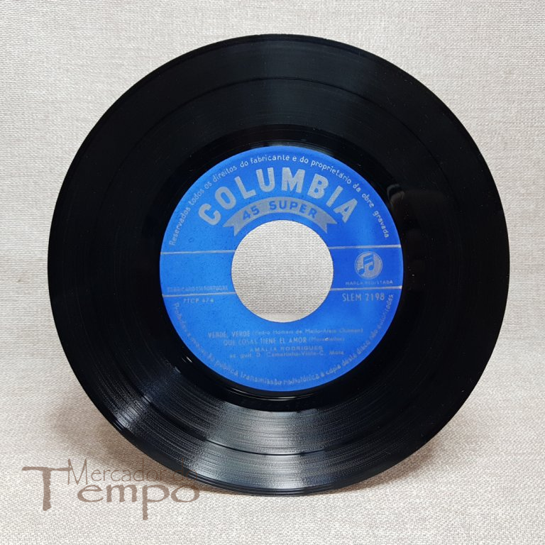 Disco 45 rpm Amália Rodrigues - Fandangueiro - SLEM 2198 