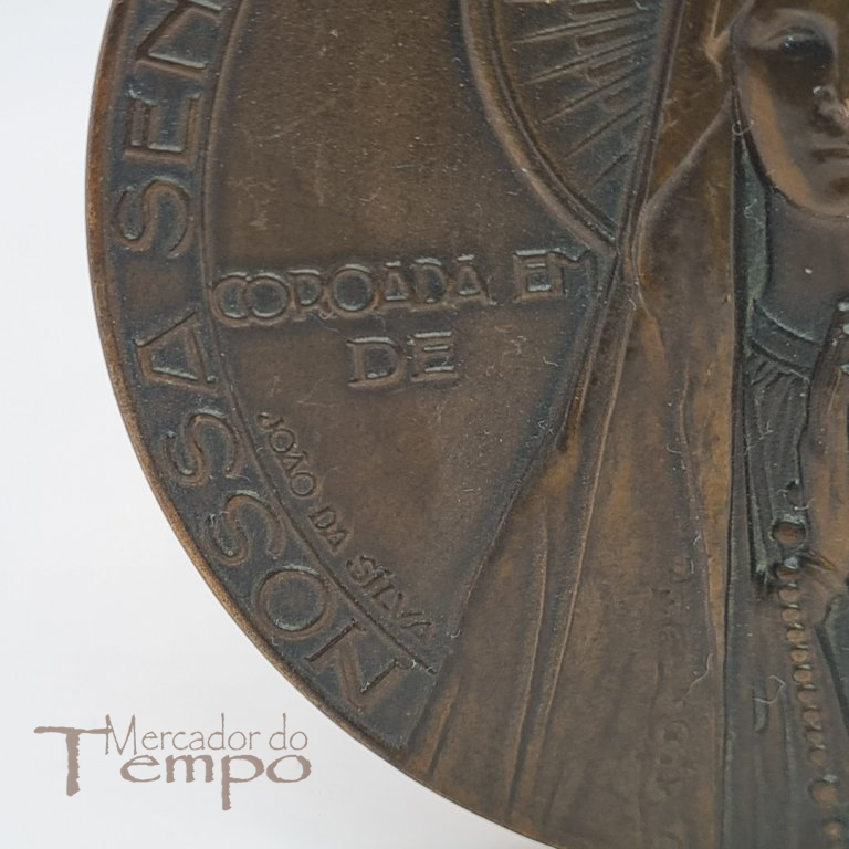 Medalha bronze Nª Srª do Rosário de Fátima, Aparição 1917, datada de 1947