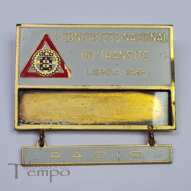 crachá esmaltado do 1º Congresso Nacional do Trânsito, ACP, 1965