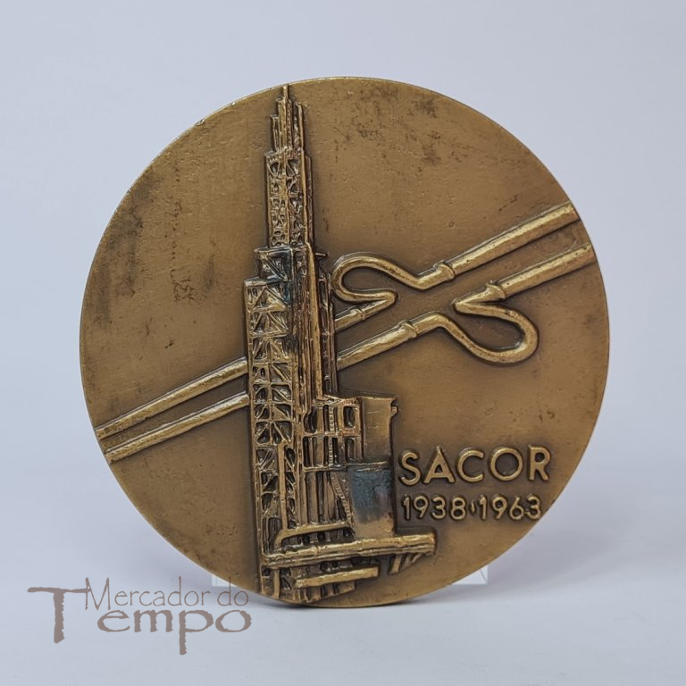 Medalha bronze SACOR  25 anos. Assinada - Joaquim Correia