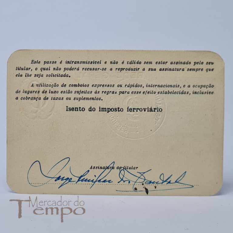 Passe Anual, 1ª, 1953 Companhia dos C. Ferro Portugueses, CP Rede Geral