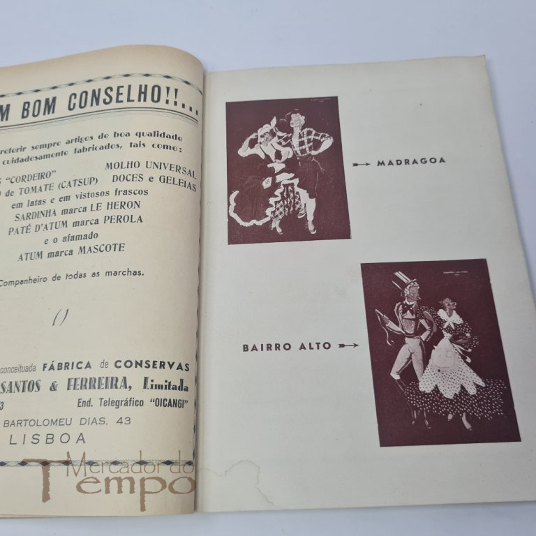 Marchas dos Bairros de Lisboa programa oficial 1950 + Bilhetes