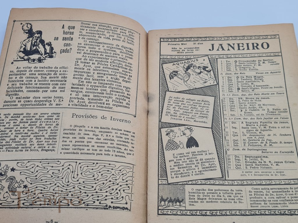 Calendário e Folhinha Portugueza do doutor Ayer, 1929