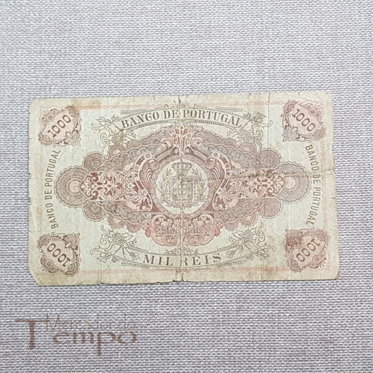 Rara Nota Portugal Mil 1000 Reis 1896
