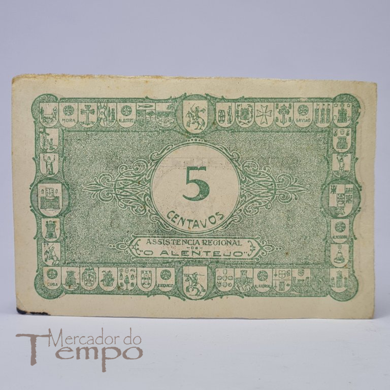 Cédula de 5 Centavos Assistência Regional 