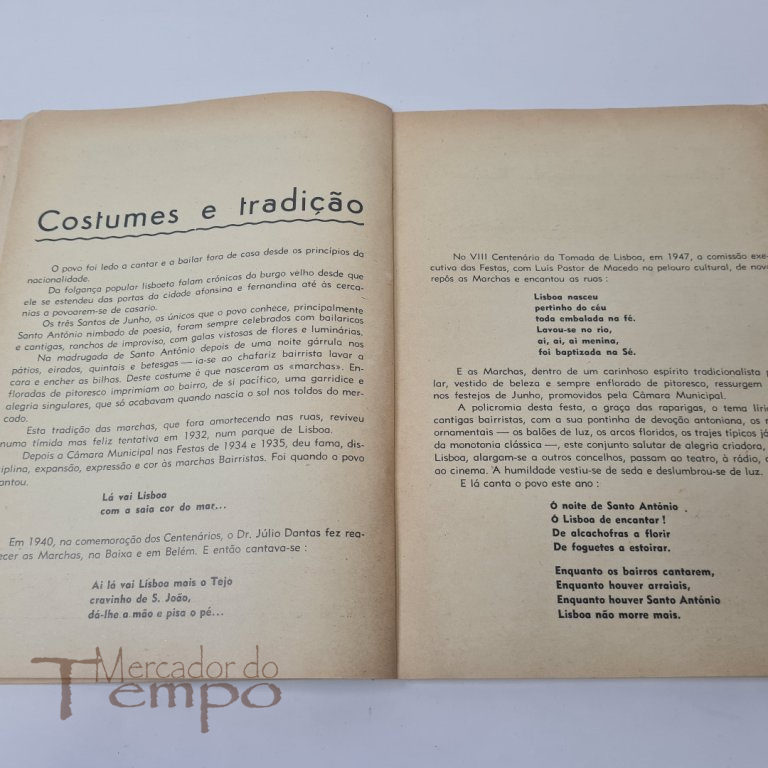Marchas dos Bairros de Lisboa programa oficial 1950 + Bilhetes