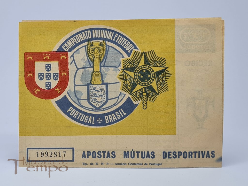 Curioso boletim do Totobola do Campeonato do Mundo de 1966