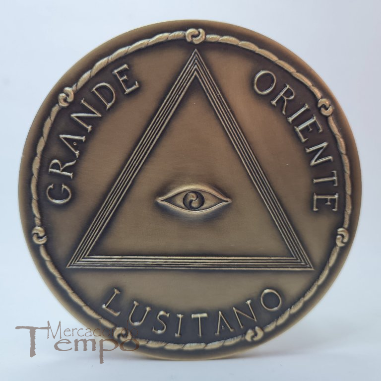 Medalhão em bronze, Maçonaria, GOL Grande Oriente Lusitano