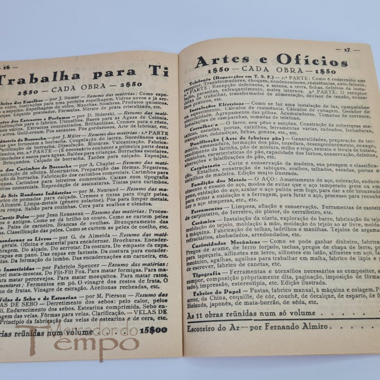 Catálogo de stand com livos para venda Feira do Livro de 1944