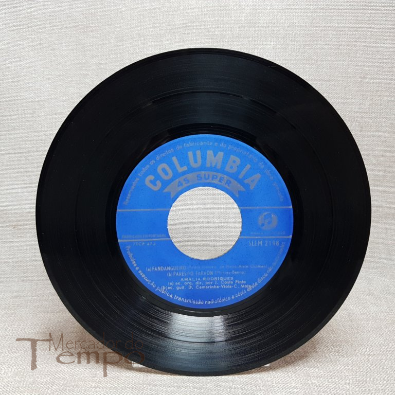 Disco 45 rpm Amália Rodrigues - Fandangueiro - SLEM 2198 