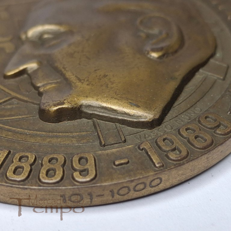 Medalha bronze Salazar - Centenário 1889-1989 