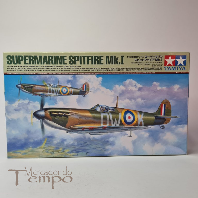 Kit 1/48 Avião Tamiya Supermarine Spitfire MK.I