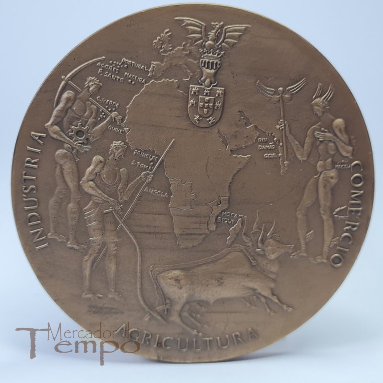Medalha bronze Banco Nacional Ultramarino 100 anos de actividade 1864-1964