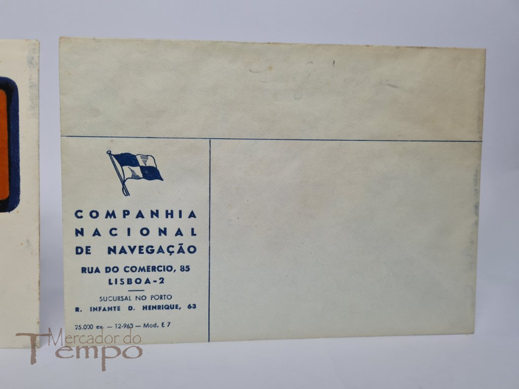 Conjunto de 2 envelopes antigos da Companhia Nacional de Navegação