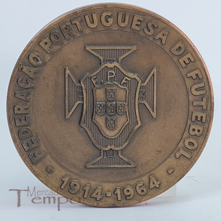 Medalha em bronze comemorativa dos 50 anos da Federação Portuguesa de Futebol, 1914 – 1964