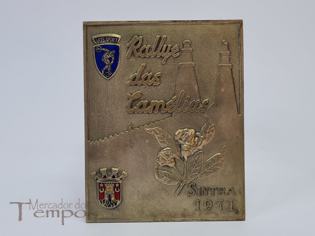 Placa com esmaltes Rallye das Camélias Sintra 1971