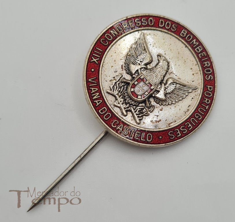 Pin/ placa esmaltado XIII Congresso dos Bombeiros Portugueses, Viana do Castelo.