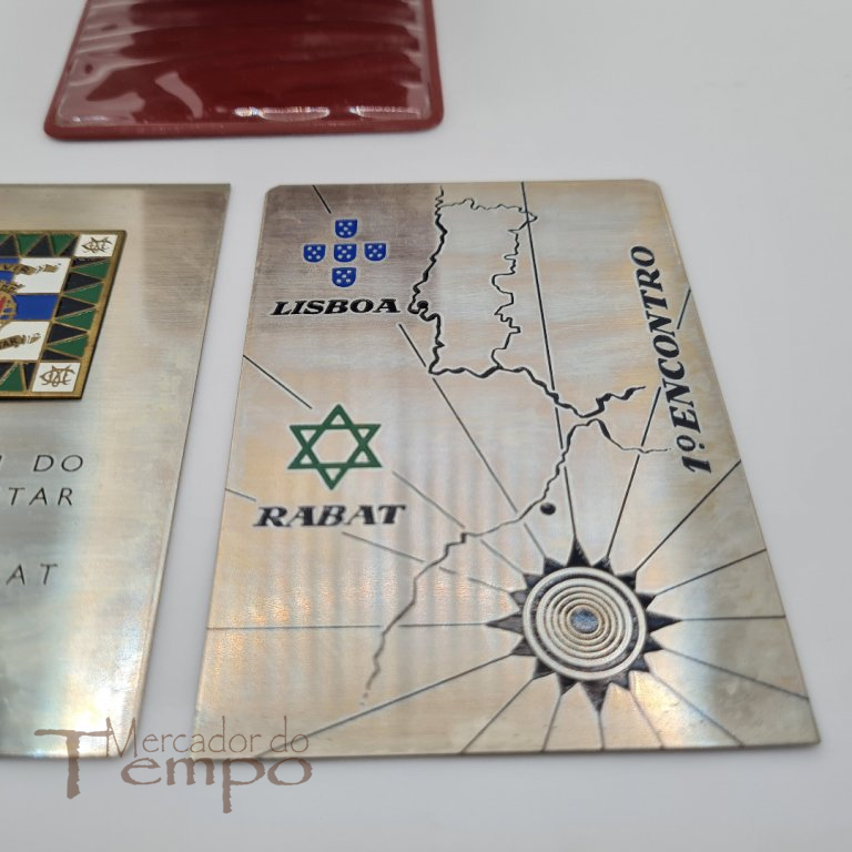 Par de placas  Homenagem do Colégio Militar 1º Encontro Lisboa - Rabat, 1961