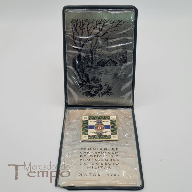 Colégio Militar, Invulgar par de placas em metal e esmaltes, Reunião de Camaradagem de Oficiais e Professores do Colégio Militar, Natal 1960. 