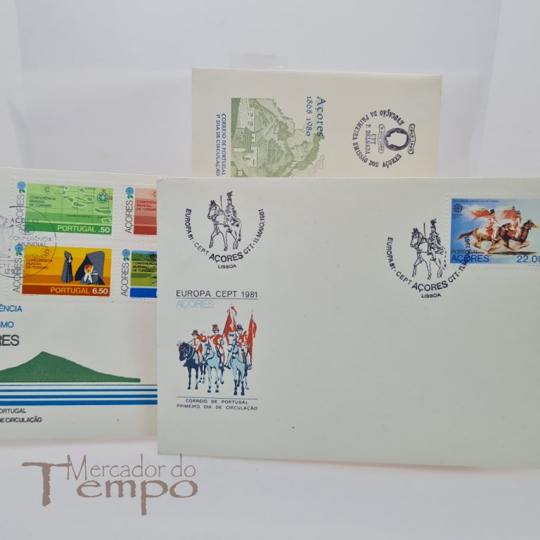 Conjunto de 3 Envelopes Primeiro dia dos Açores 