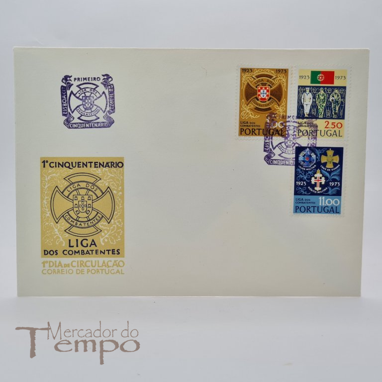 Envelope 1º Dia de Circulação comemorativo do 1º Cinquentenário da Liga dos Combatentes, 1973