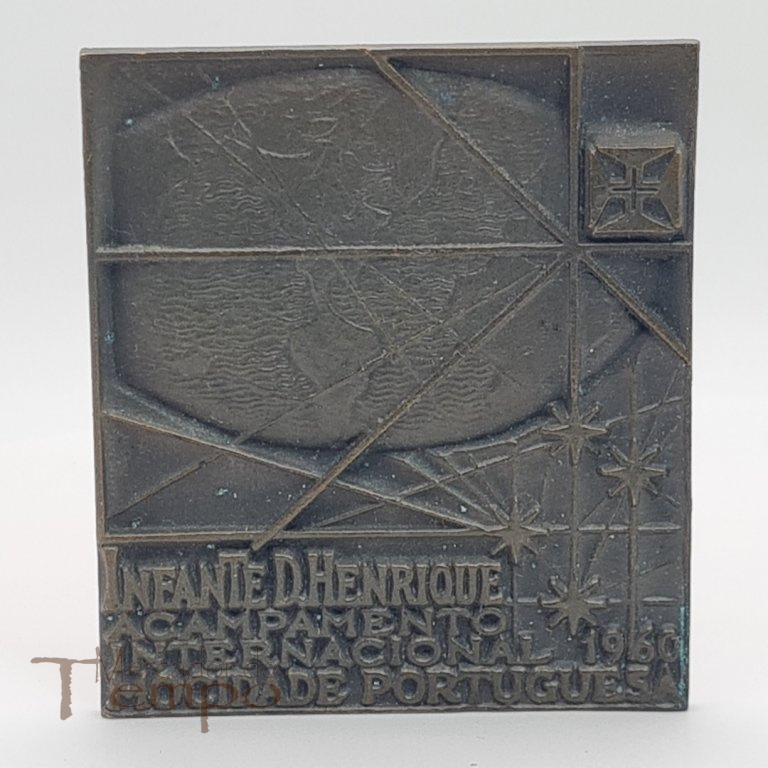 Mocidade Portuguesa, grande medalha em bronze comemorativa do Acampamento Internacional Infante D.Henrique, 1960.