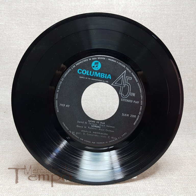 Disco 45 rpm Amália Rodrigues - Nome de Rua - SLEM 2200 